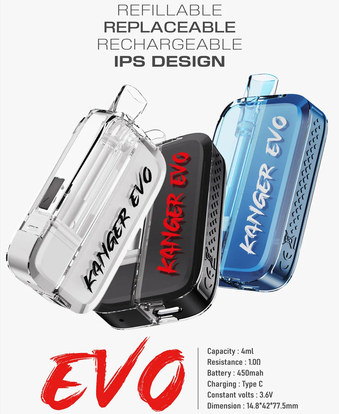 Kanger EVO 4ML Refillable Vape Wholesale - VZVAPE