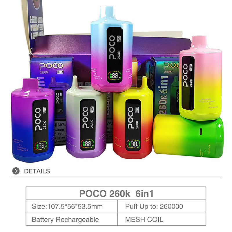 EU Warehouse POCO 6IN1 260K Puffs Disposable Vape Wholesale - [VapzVape]