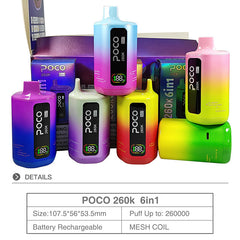 EU Warehouse POCO 6IN1 260K Puffs Disposable Vape Wholesale - [VapzVape]