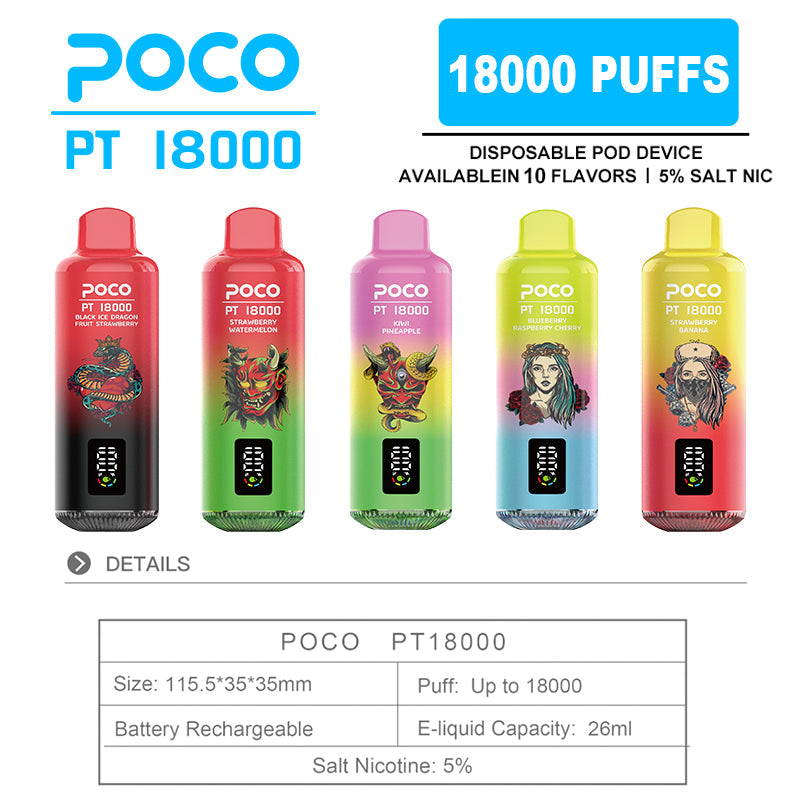 EU Warehouse POCO PT 18000 Puffs Disposable Vape Wholesale - Vapz Vape Wholesale