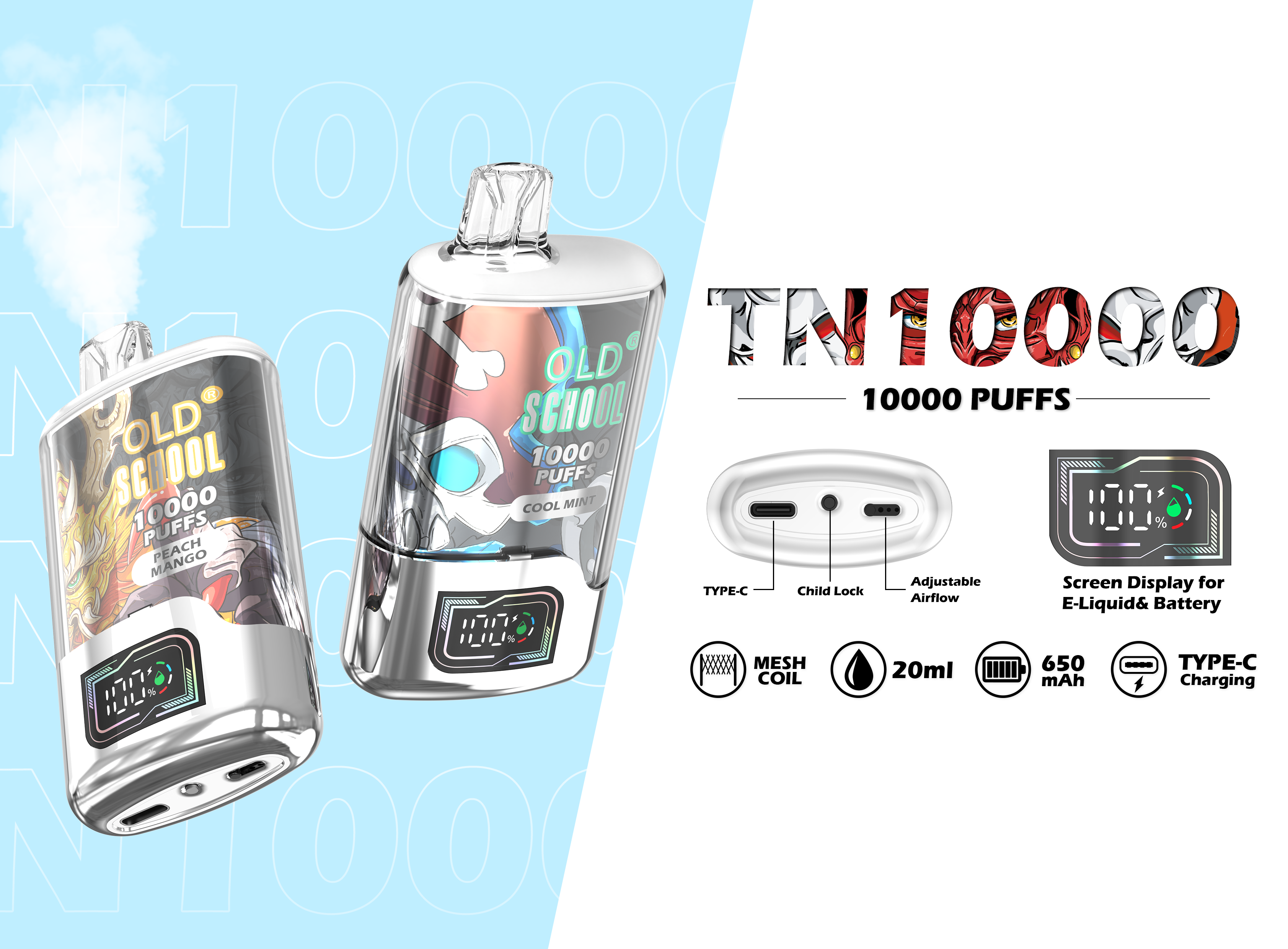 OLD School TN10000 Puffs Disposable Vape Wholesale - VZVAPE
