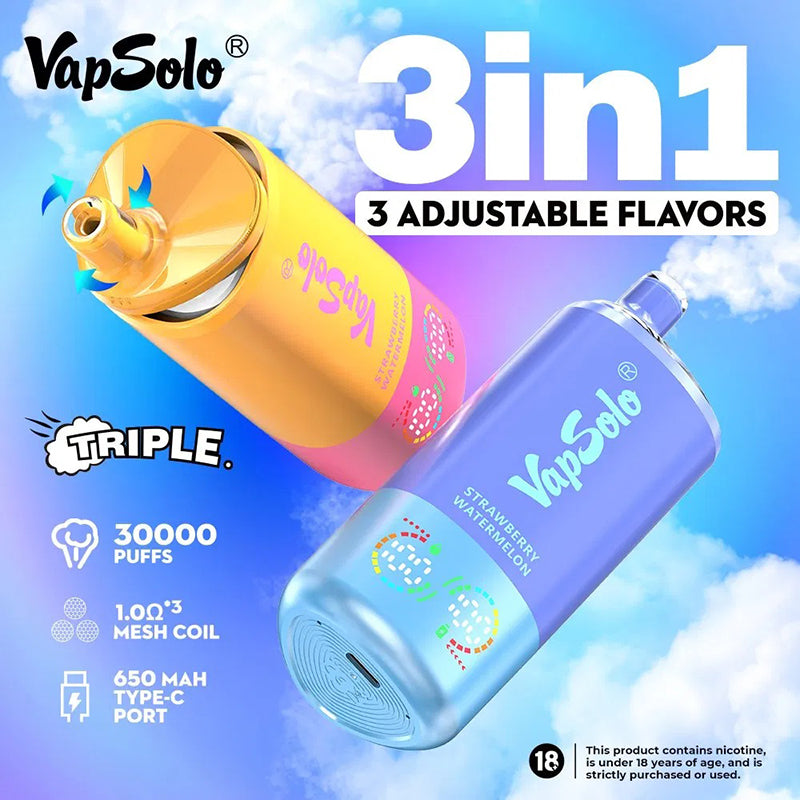 Vapsolo Triple 30000 Puffs 3in1 Flavor Disposable Vape Wholesale - [VzVape.com]