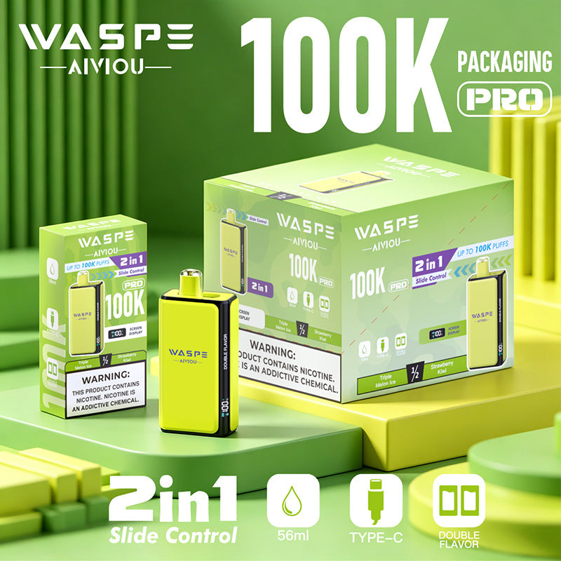 EU Warehouse Waspe Double Flavor PRO 100K Puffs Disposable Vape Wholesale - [VzVape.com]