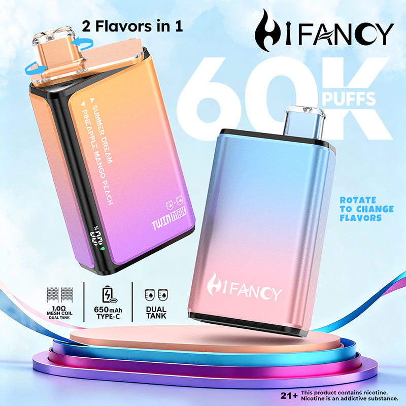 EU Warehouse HIFANCY TWIN MAX 60000 Puffs Disposable Vape Wholesale - Vapz Vape Wholesale