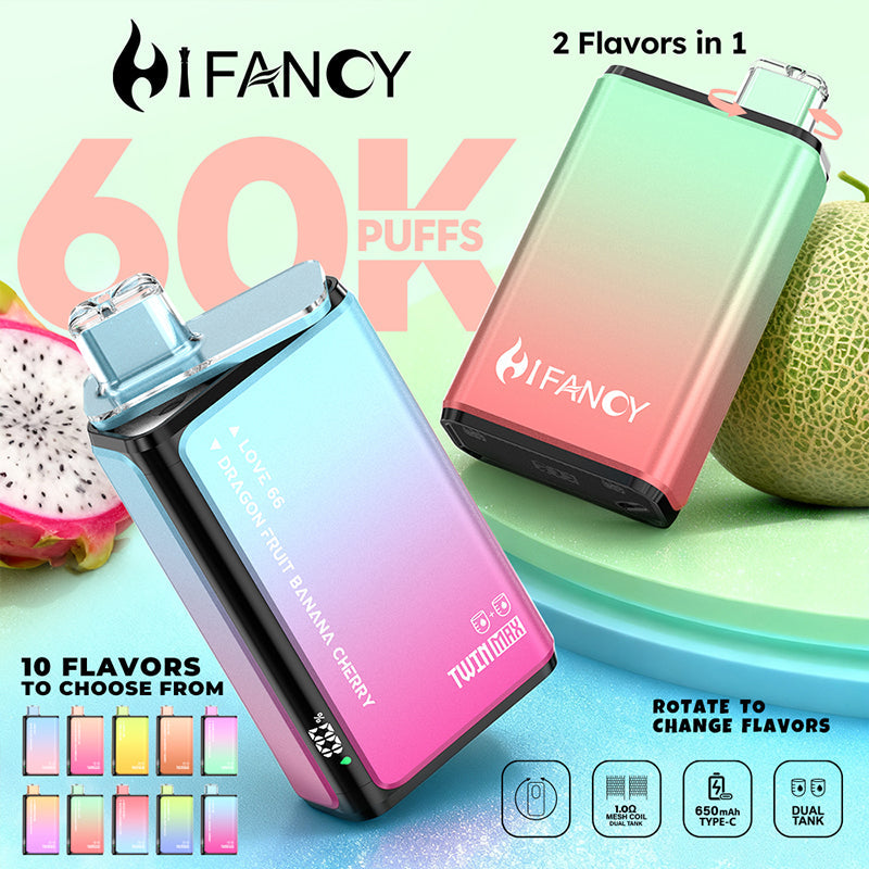 EU Warehouse HIFANCY TWIN MAX 60000 Puffs Disposable Vape Wholesale - Vapz Vape Wholesale