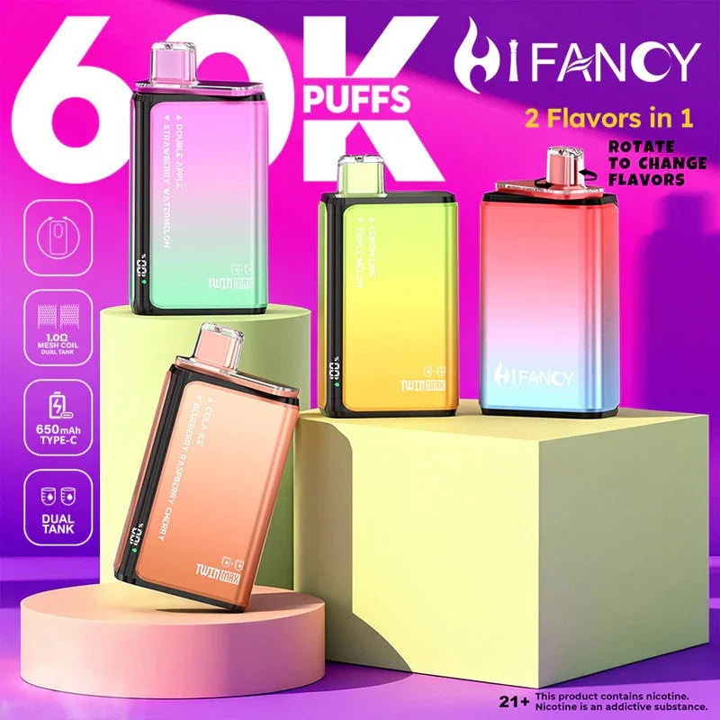 EU Warehouse HIFANCY TWIN MAX 60000 Puffs Disposable Vape Wholesale - [VzVape.com]