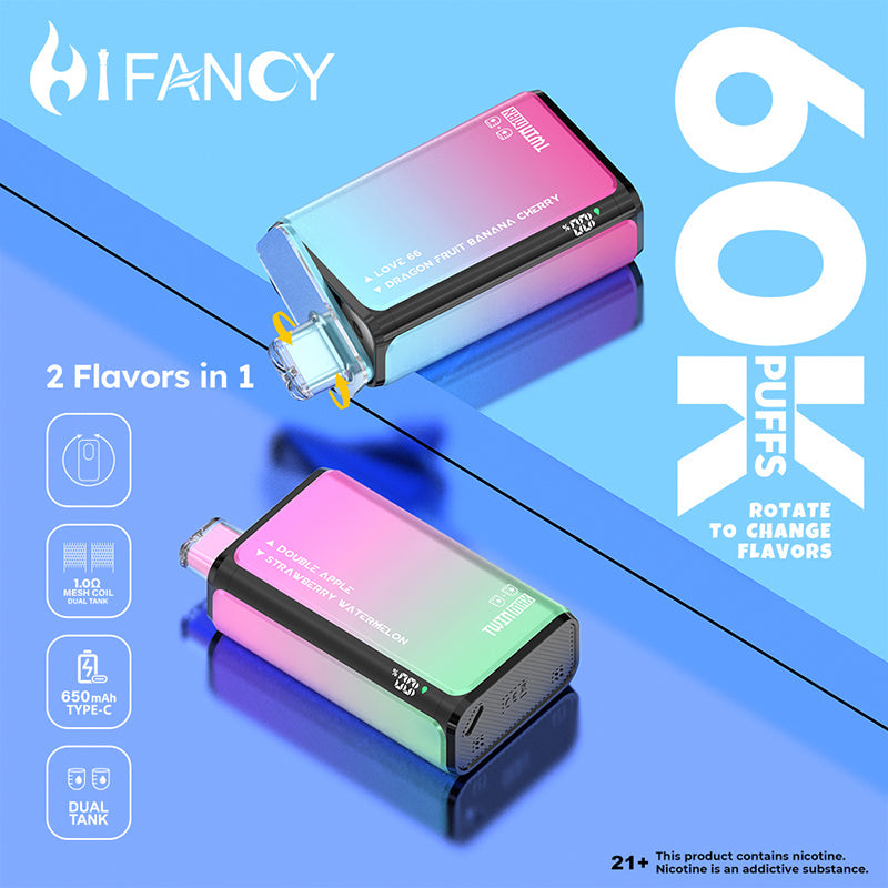 EU Warehouse HIFANCY TWIN MAX 60000 Puffs Disposable Vape Wholesale - Vapz Vape Wholesale