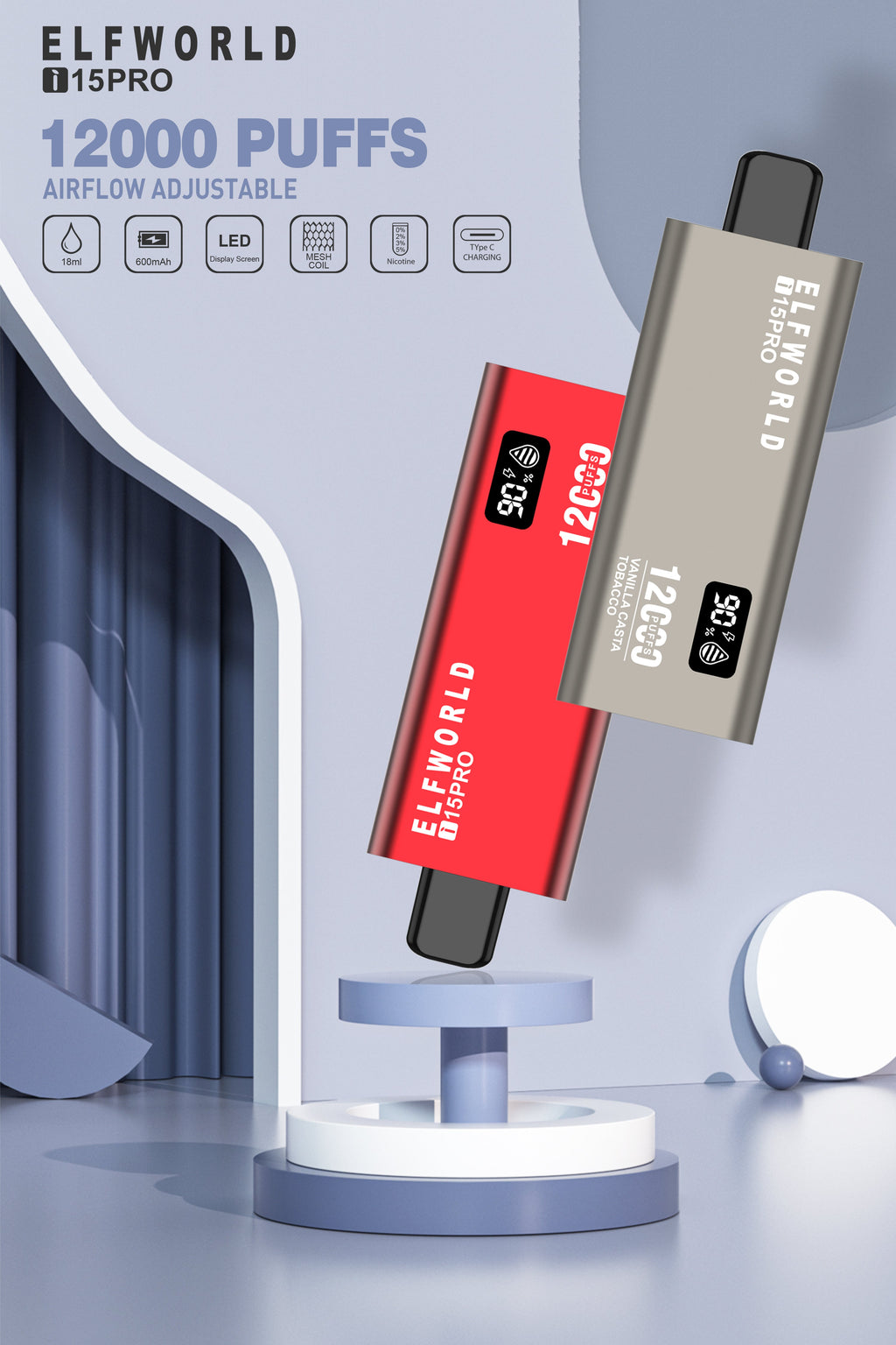 ELFWORLD i15 Pro 12000 Puffs Disposable Vape Wholesale - Vapz Vape Wholesale