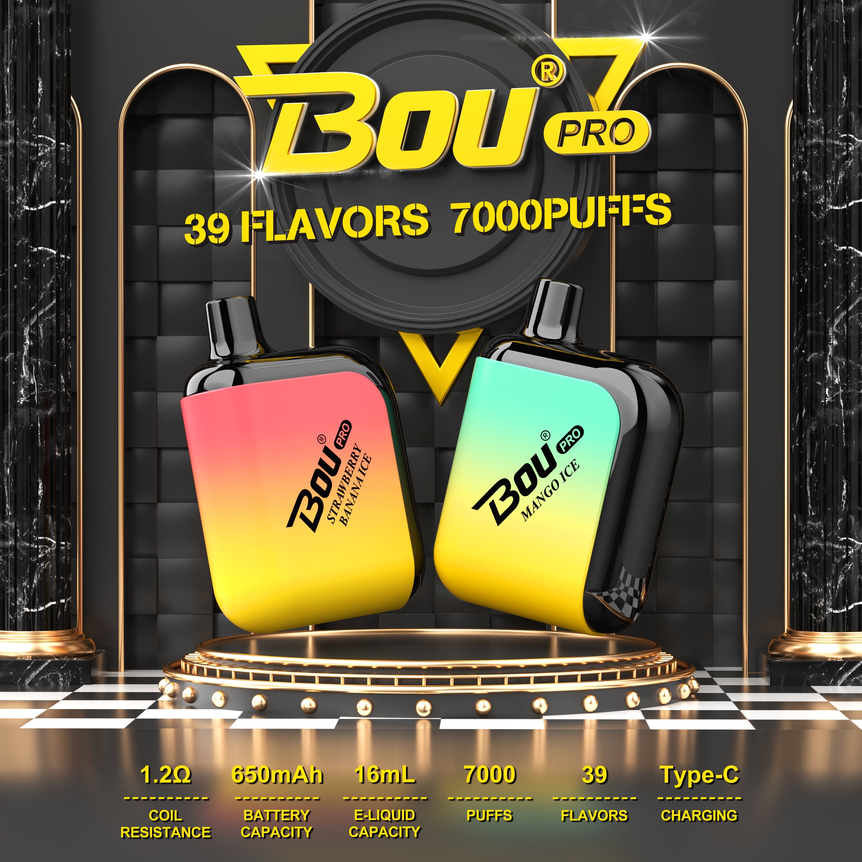BOU PRO 7000 Puffs Disposable Vape Wholesale - VZVAPE