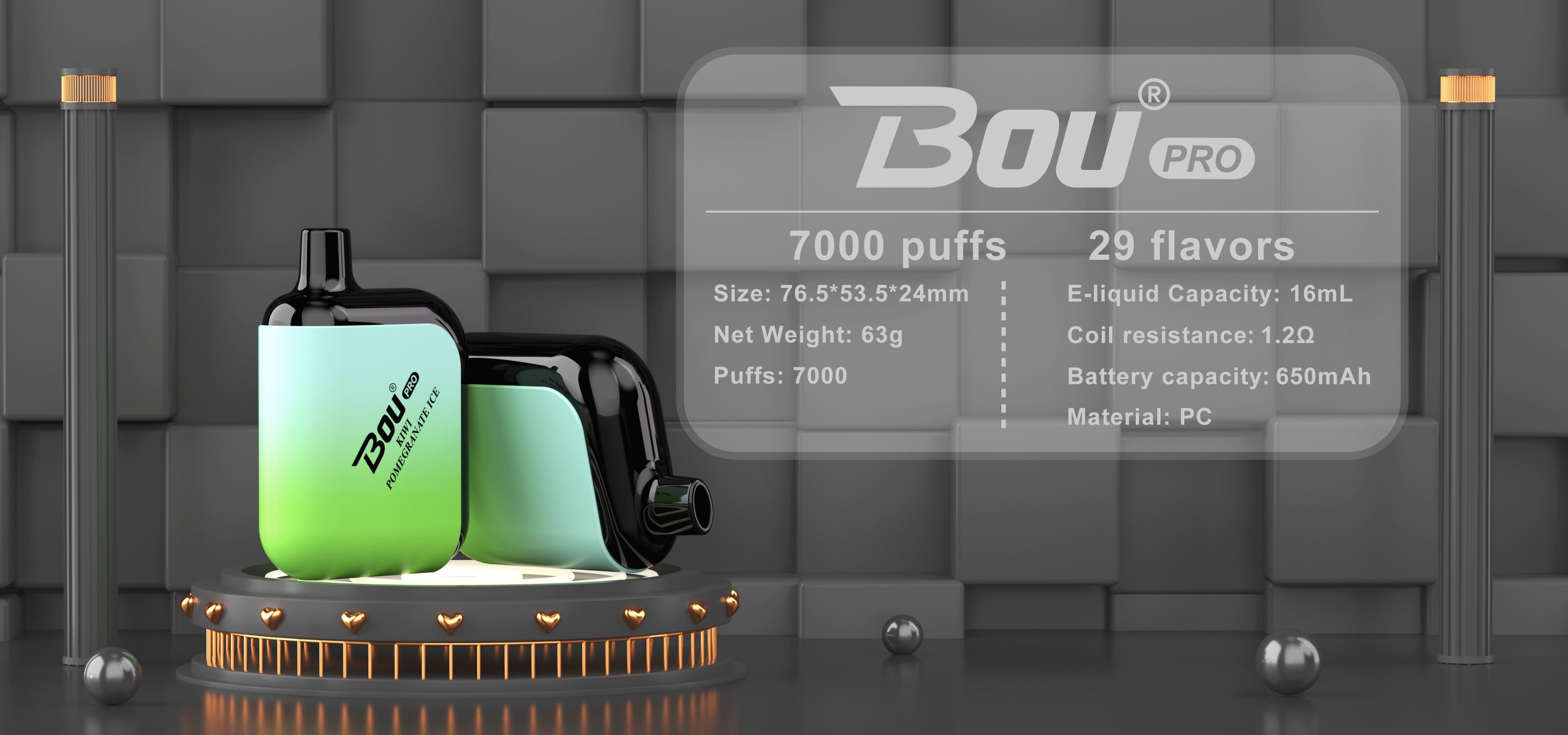 BOU PRO 7000 Puffs Disposable Vape Wholesale - VZVAPE