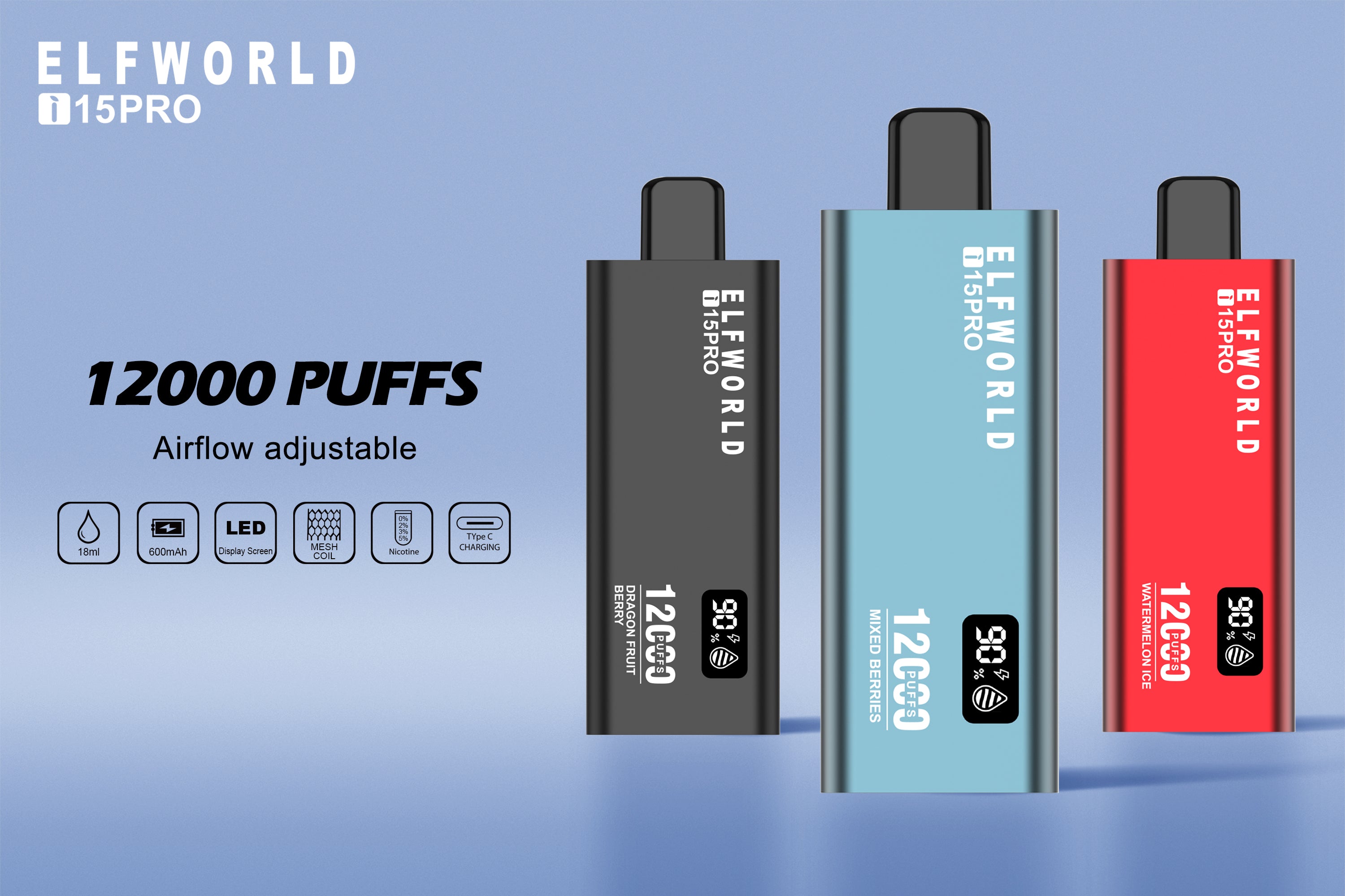 ELF WORLD i15 Pro 12000 Puffs Disposable Vape Wholesale - VZVAPE