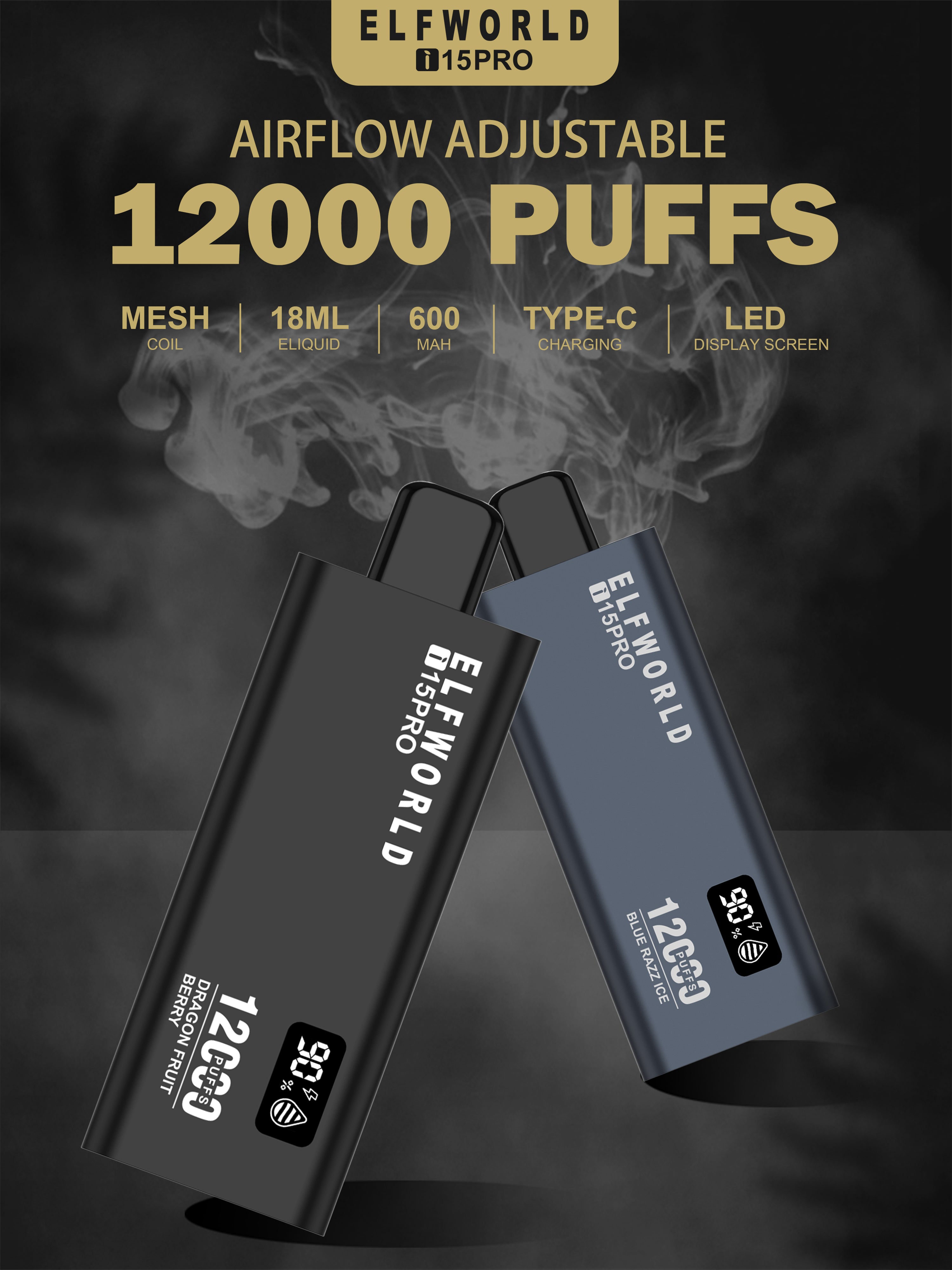 ELFWORLD i15 Pro 12000 Puffs Disposable Vape Wholesale - Vapz Vape Wholesale