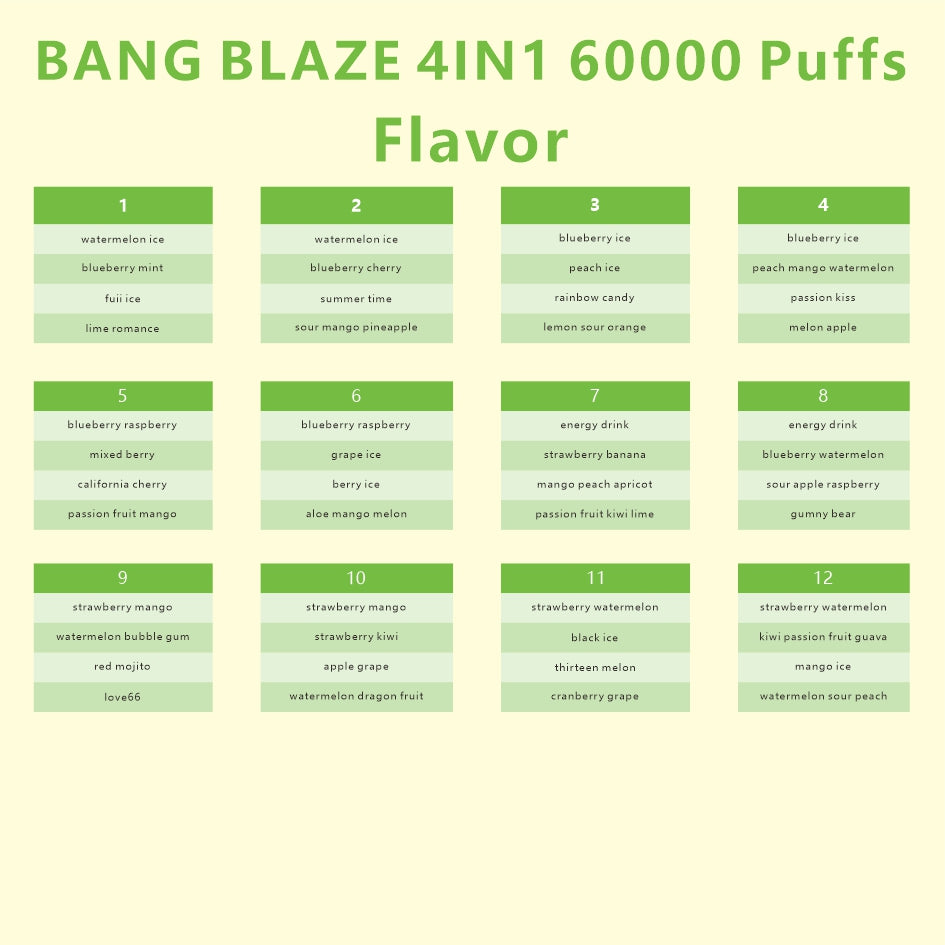 EU Warehouse BANG BLAZE 4IN1 60000 Puffs Disposable Vape Wholesale - [VzVape.com]