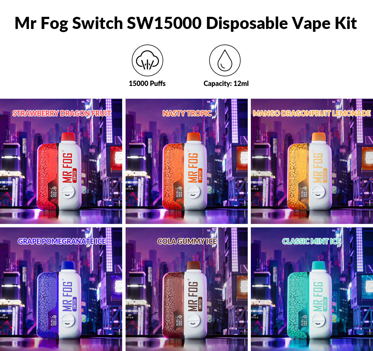Mr Fog Switch SW 15000 Puffs Disposable Vape Wholesale - Vapz Vape Wholesale