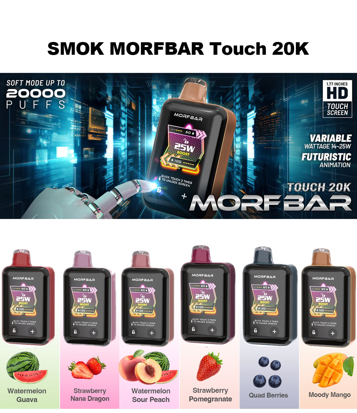 SMOK MORF BAR Touch 20000 Puffs Disposable Vape Wholesale - VZVAPE