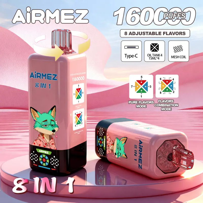 EU Warehouse Airmez FOX 8 IN 1 160k Puffs 60ml Disposable Vape Wholesale - [VzVape.com]