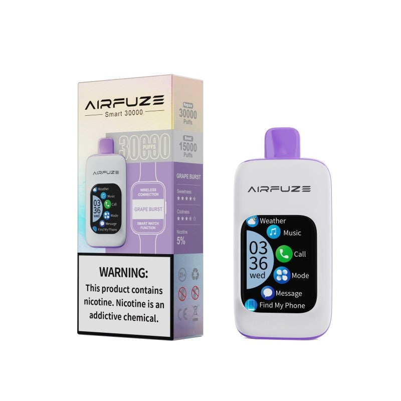 Airfuze 30000 Puffs Bluetooth Touch Screen Disposable Vape Wholesale - Vapz Vape Wholesale