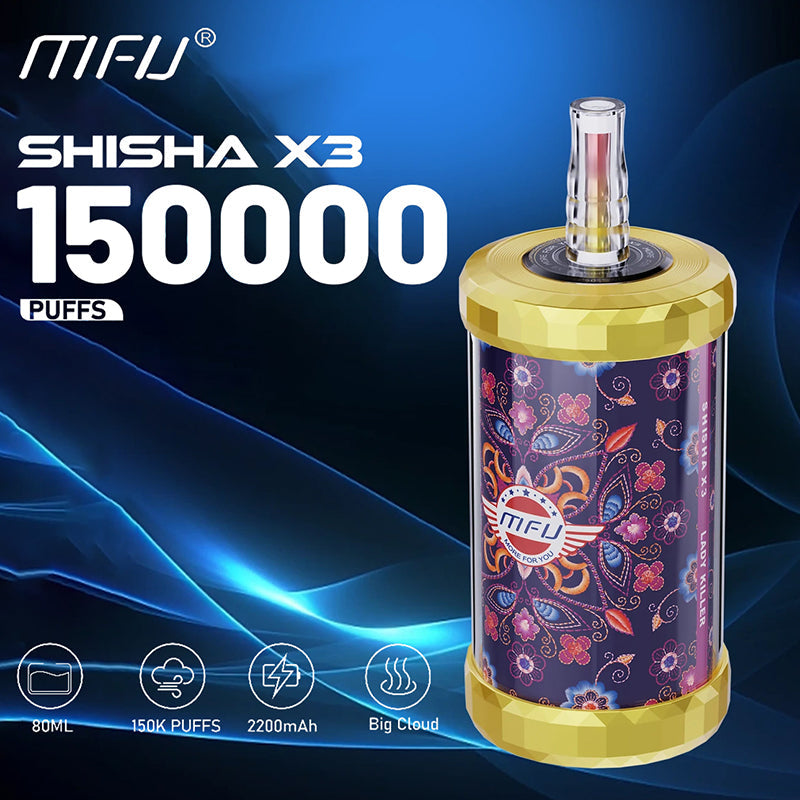 US Warehouse MFU SHISHA X3 150K Puffs Disposable Vape Wholesale - [VzVape.com]