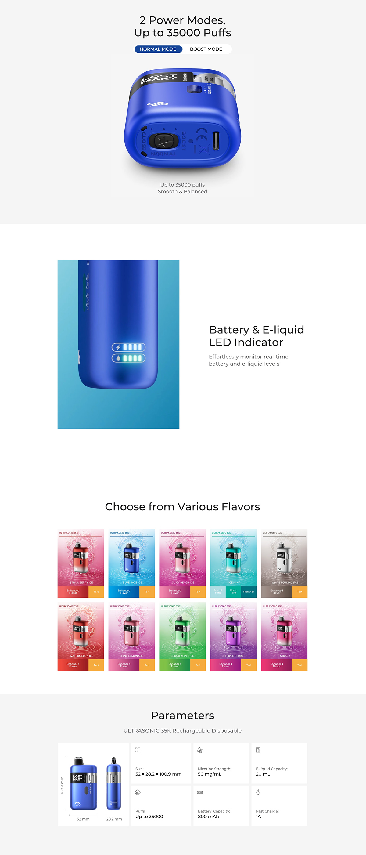 Lost Mary Ultrasonic 35000 Puffs Disposable Vape Wholesale - VZVAPE